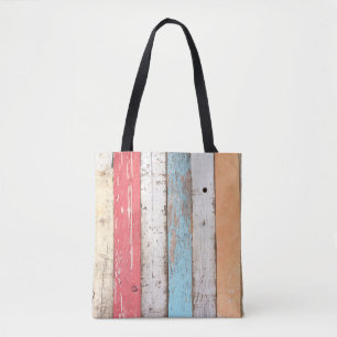 hout: veelkleurige gebarsten textuur. tote bag