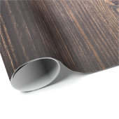 Hout verbrand donkerbruin houtkorrelig cadeaupapier (Rol Hoek)