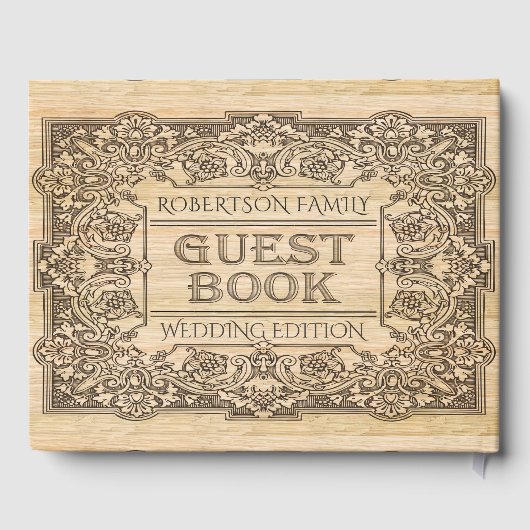  hout verbrand gegraveerd Gastenboek (Achterkant)