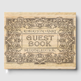 hout verbrand gegraveerd Gastenboek