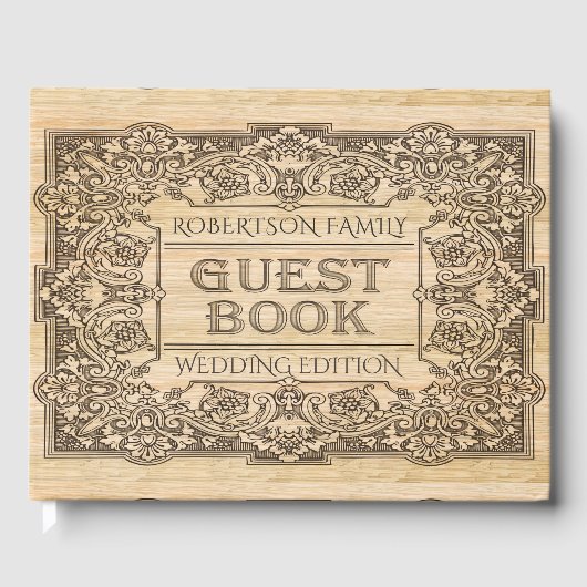  hout verbrand gegraveerd Gastenboek (Voorkant)
