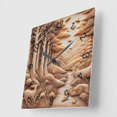 Hout Vierkante Klok (Hoek)