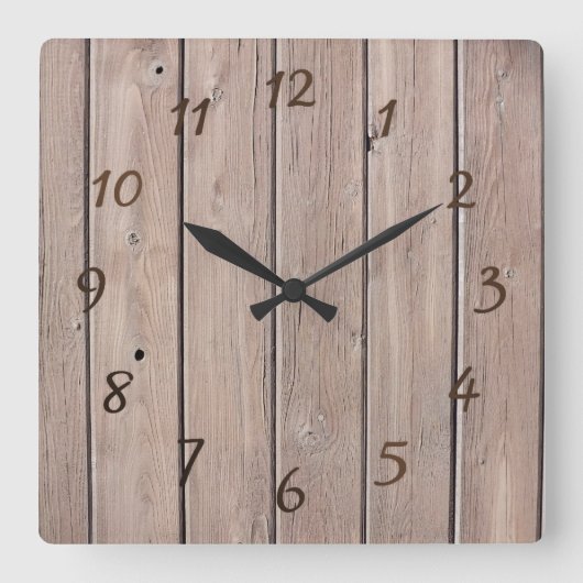 hout vierkante klok (Voorkant)