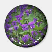 Hout Violet Spotlight Wisconsin State Bloemenronde Magneet (Voorkant)