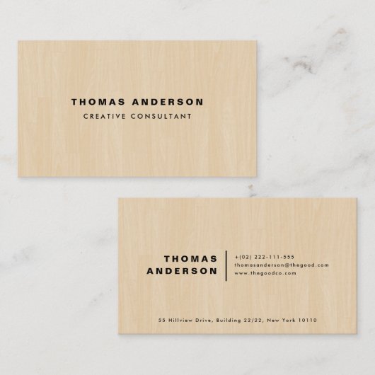 Hout Visitekaartje (Voorkant / Achterkant)