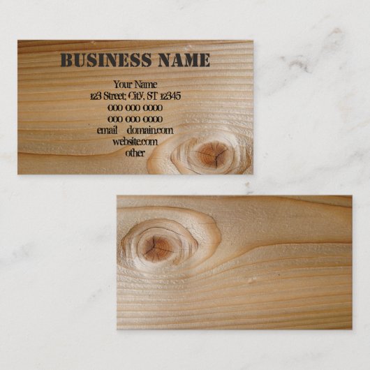 Hout Visitekaartje (Voorkant / Achterkant)
