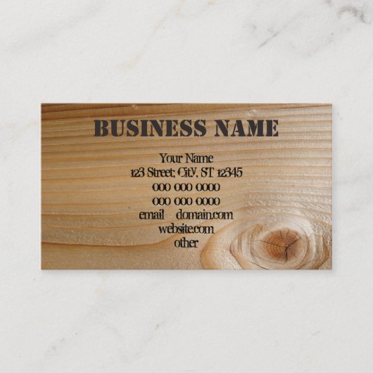 Hout Visitekaartje (Voorkant)