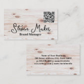 Hout | Visitekaartje QR-code (Voorkant / Achterkant)