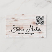 Hout | Visitekaartje QR-code (Voorkant)