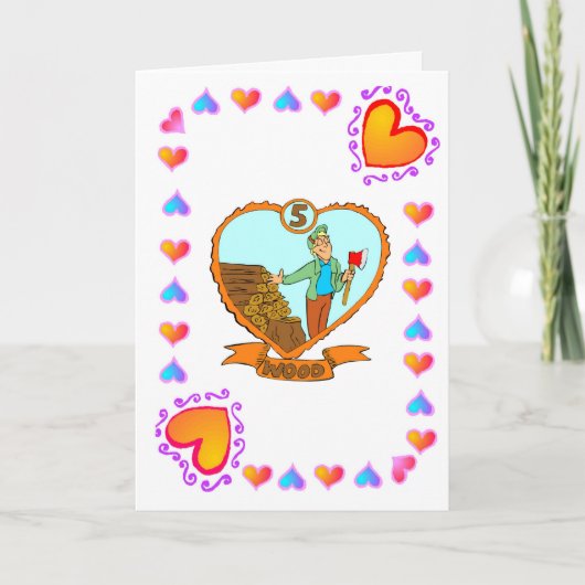 Hout voor 5-jarig jubileum kaart (Voorkant)