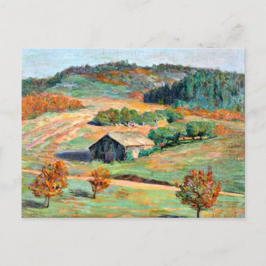 Hout - Vroeg herfstlandschap Briefkaart (Voorkant)