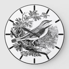 Hout Warbler British Bird Large Clock Grote Klok