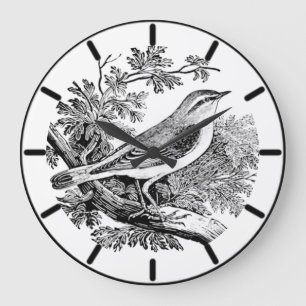 Hout Warbler British Bird Large Clock Grote Klok