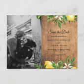  hout Waterverf Gele leemten en leder Aankondigingskaart (Voorkant)