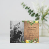  hout Waterverf Gele leemten en leder Aankondigingskaart (Staand voorkant)