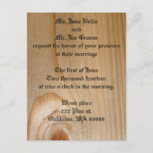 Hout Wedding Invitting - Pine