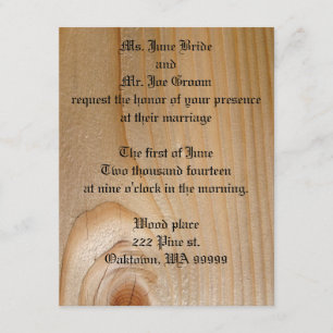 Hout Wedding Invitting - Pine Kaart