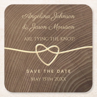 Hout Wedding Save the Date Kartonnen Onderzetters