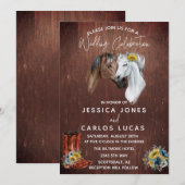 Hout Westerne paardenlaarzen Zonnebloem Waterverf Kaart (Voorkant / Achterkant)