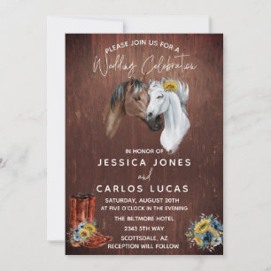 Hout Westerne paardenlaarzen Zonnebloem Waterverf Kaart