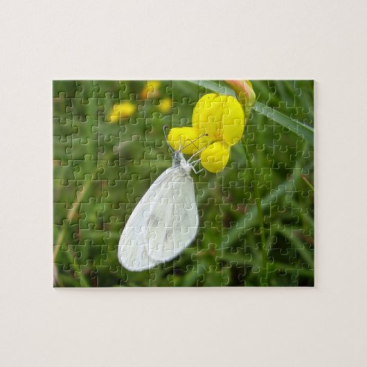 Hout White Butterfly Photo Puzzle with Gift Box Legpuzzel (Horizontaal)
