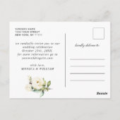 Hout White Rose Rustic PHOTO Wedding Save the Date Briefkaart (Achterkant)