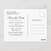Hout White Rose Rustic PHOTO Wedding Save the Date Briefkaart (Achterkant)