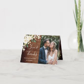 Hout & White Roses Floral Lantern Foto bedankt (Voorkant)