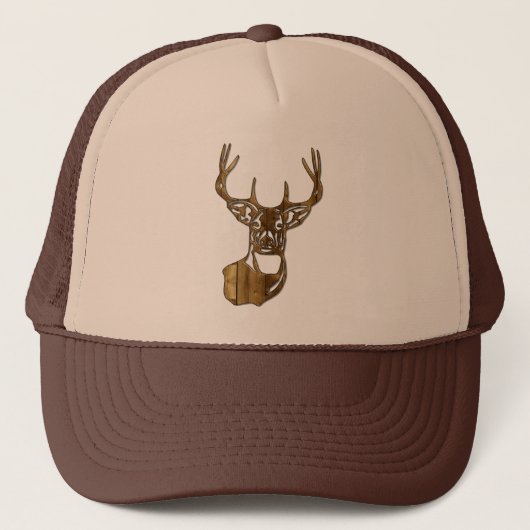 Hout - White Tail Buck Deer Trucker Pet (Voorkant)