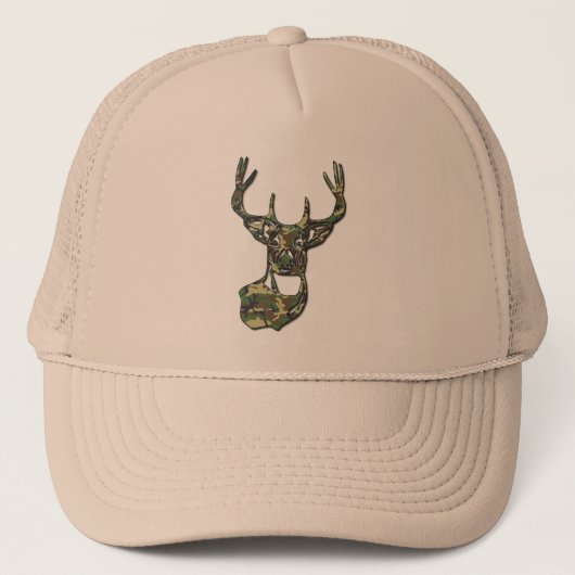 Hout - White Tail Buck Deer Trucker Pet (Voorkant)