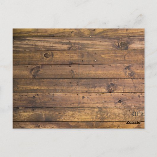 Hout & Wildflower Hart Bruiloft Briefkaart (Achterkant)