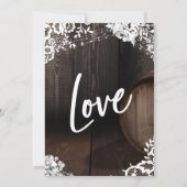 Hout Wine Barrel Lights Casual Het huwelijk van Kaart (Achterkant)