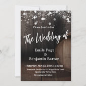 Hout Wine Barrel Lights Casual Het huwelijk van Kaart (Voorkant)