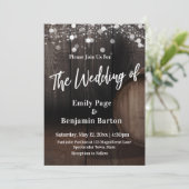 Hout Wine Barrel Lights Casual Het huwelijk van Kaart (Staand voorkant)