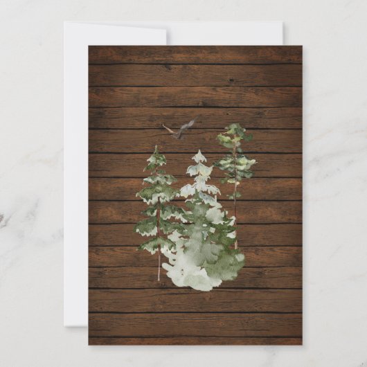 Hout Winter avontuur wacht op koppel Douche Kaart (Achterkant)