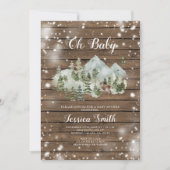 Hout Winter Herten Woodland Boy Baby shower Kaart (Voorkant)