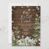 Hout Winter Pine Tree Koud Buiten Baby shower Kaart (Voorkant)