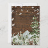 Hout Winter Pine Tree Koud Buiten Baby shower Kaart (Achterkant)