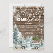 Hout Winter Vrachtwagen Onederland Bos 1e verjaard Kaart (Voorkant)