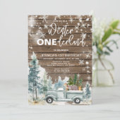 Hout Winter Vrachtwagen Onederland Bos 1e verjaard Kaart (Staand voorkant)