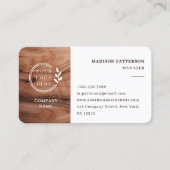 Hout Wit Logo QR Code Minimalistische Moderne Zake Visitekaartje (Voorkant)
