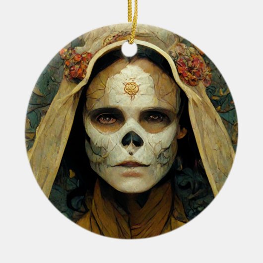 Hout Witch 1 Fantasy Keramisch Ornament (Voorkant)