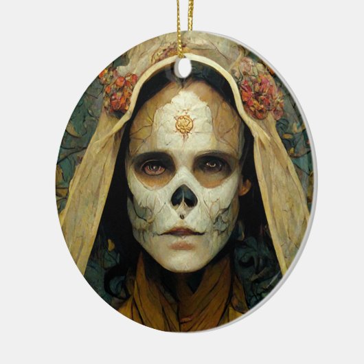 Hout Witch 1 Fantasy Keramisch Ornament (Links)