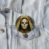 Hout Witch 1 Fantasy Ronde Button 7,6 Cm (In situ)