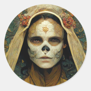 Hout Witch 1 Fantasy Ronde Sticker