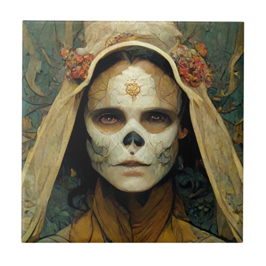 Hout Witch 1 Fantasy Tegeltje (Voorkant)