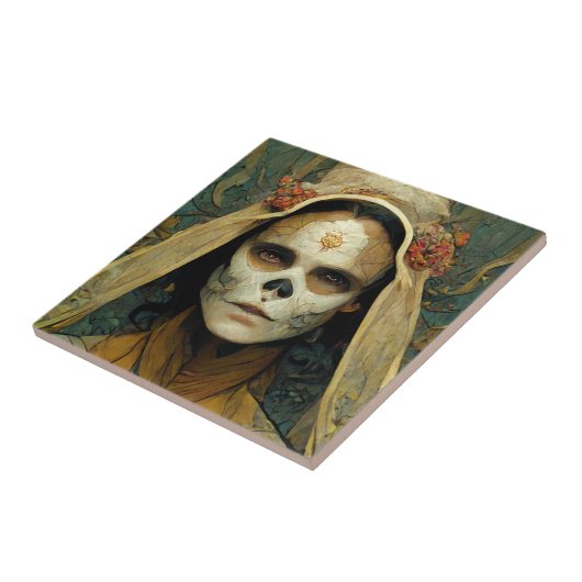 Hout Witch 1 Fantasy Tegeltje (Zijkant)