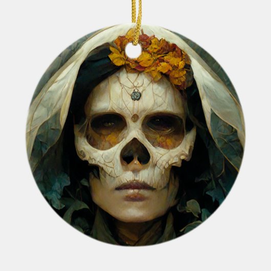 Hout Witch 2 Fantasy Keramisch Ornament (Voorkant)