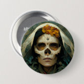 Hout Witch 2 Fantasy Ronde Button 7,6 Cm (Voorkant /achterkant)