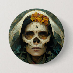 Hout Witch 2 Fantasy Ronde Button 7,6 Cm